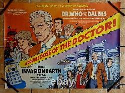 Dr Who And The Daleks/invasion Earth 4k Original Uk Quad Movie Poster 2022