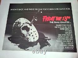 Original UK Quad Horror Friday The 13th The Final Chapter Slasher Film Original